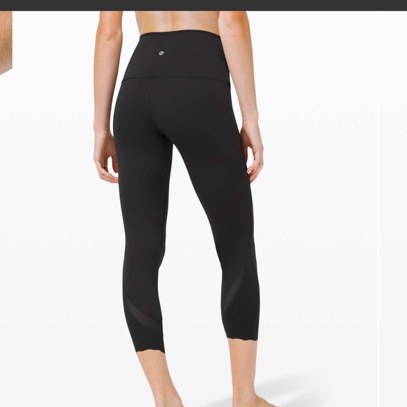 Lululemon Wunder Under High-Rise Crop 23" *Updated Scallop Full-On Luxtreme Blac - Picture 5 of 13